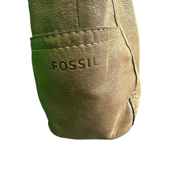 FOSSIL HATHAWAY Brown Leather Shopper Tote Shoulder Handbag Purse Medium - Picture 2 of 5